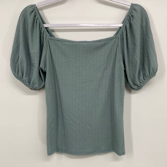 Caution to the Wind Womens Teal Short Sleeve Cropped Blouse NEW Size Small - Picture 1 of 9